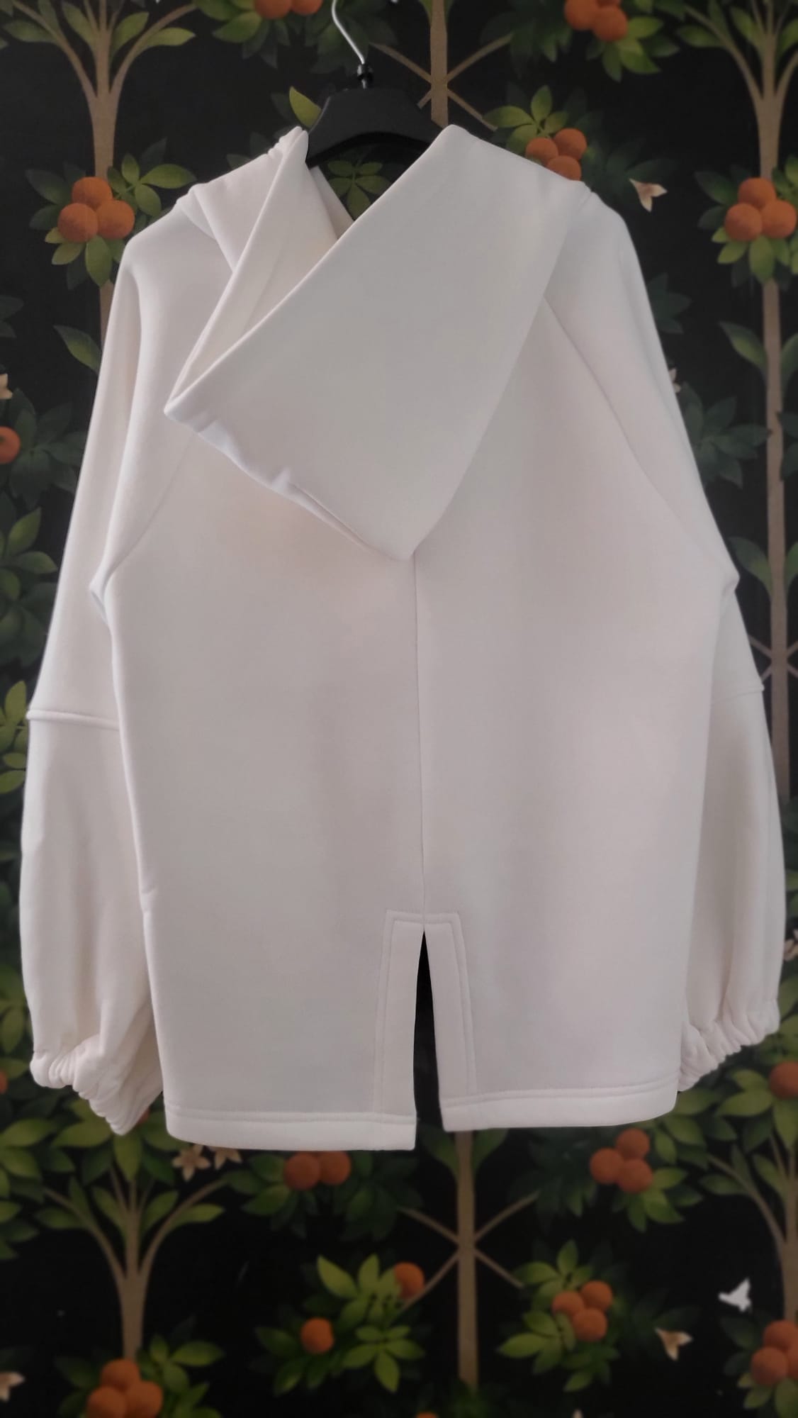 FELPA GARZATA IRIS CON ELASTICO E CAPPUCCIO