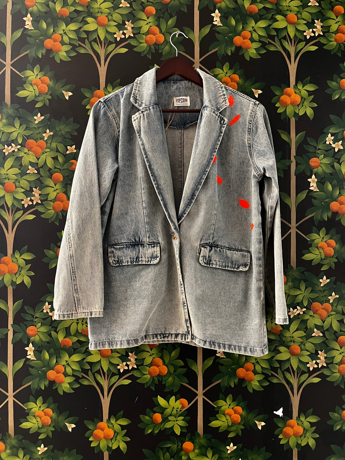 GIUBBOTTO JEANS OVER FLOWERS