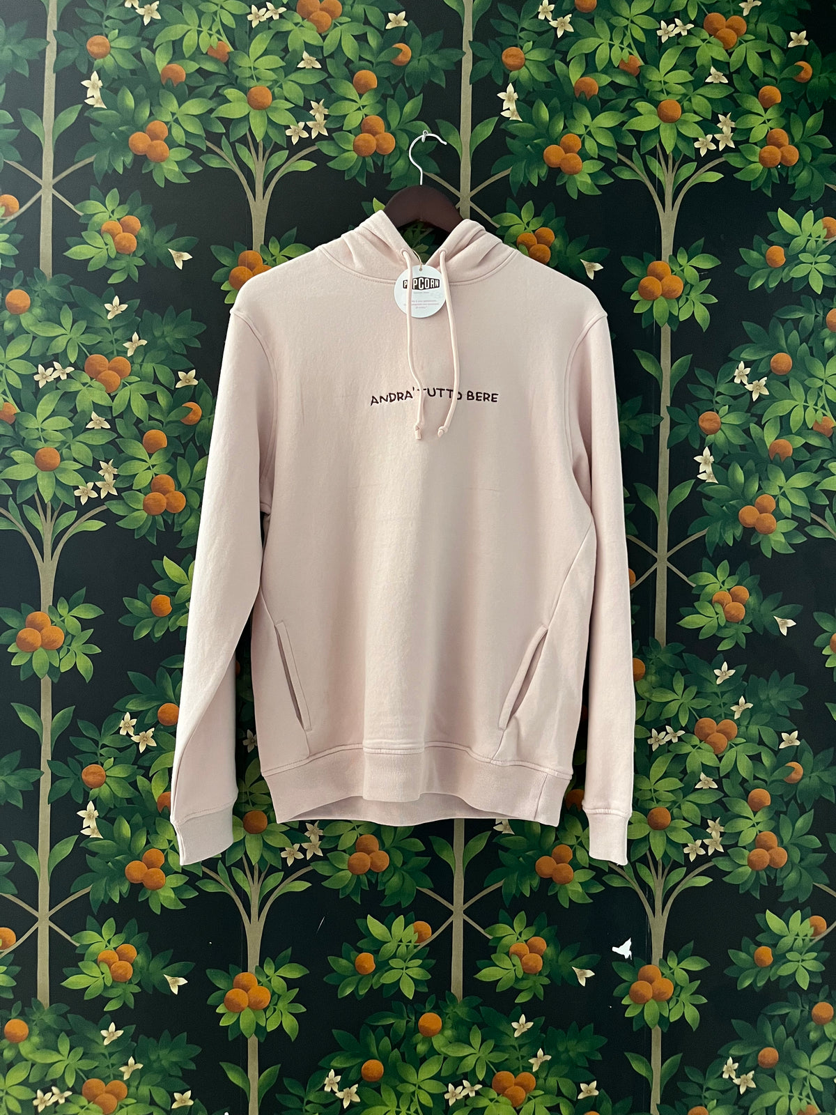 FELPA ROSA UNISEX "ANDRà TUTTO BENE"