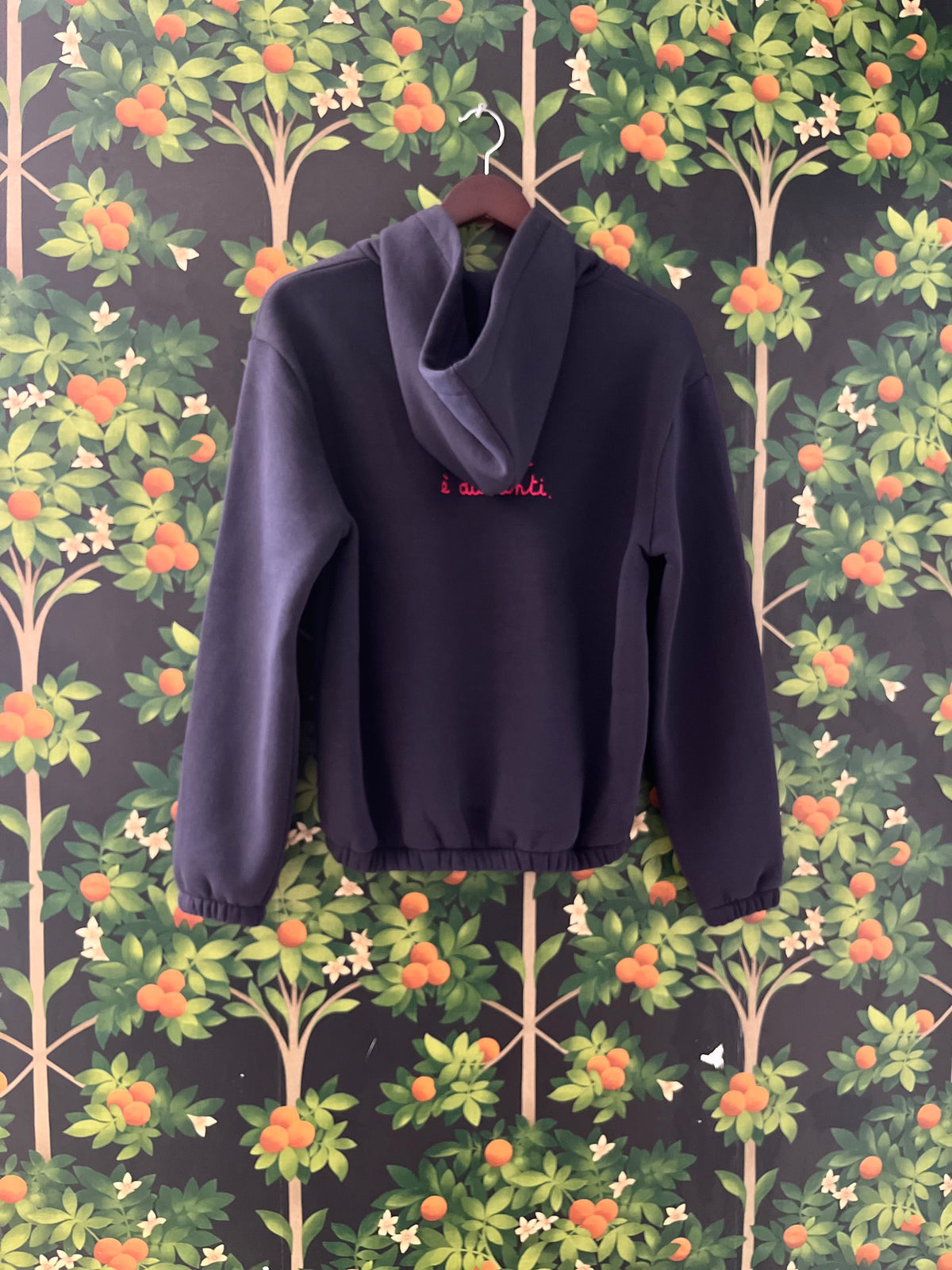 FELPA DONNA CROP CON CAPPUCCIO FELPA GRIGIA  "SAN FELICE BITCH" TAGLIA MEDIUM