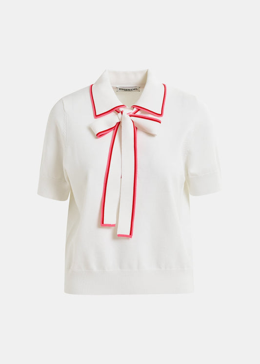 Polo Bianca con Fiocco Hight Polo with a Bow di ESSENTIEL ANTWERP